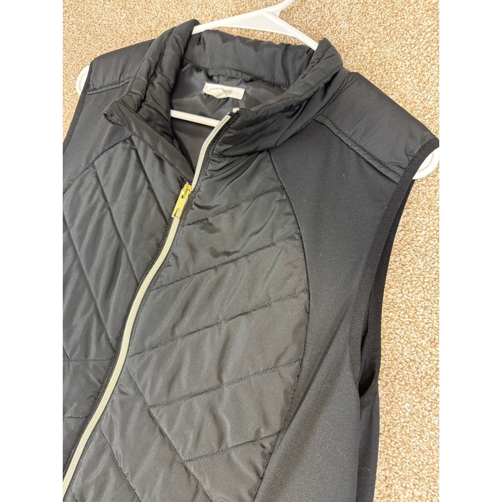 Maurices Womens XL Black Quilted Puffer Vest Chevron Stretch Athleisure Layering